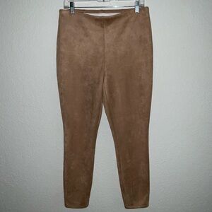 Chico’s Faux Suede Leggings High Waist Pull On Camel Women’s Sz 8R (Chico’s 1R)